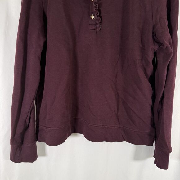 Talbots Sweater Women's Large Burgundy Long Sleeve Pullover 100% Cotton - Picture 3 of 9